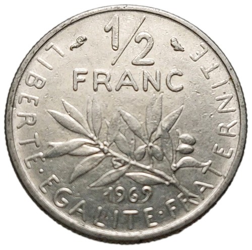 1969 france franc semeuse - 1/2,
